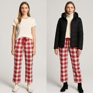 Wondershop Red and White Plaid Pajama pants